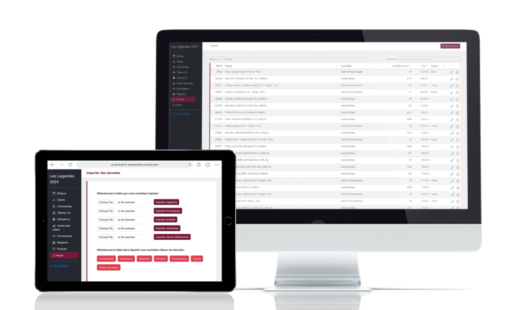 Application web évènements