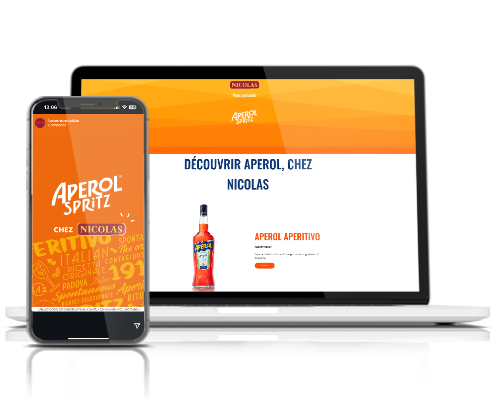 Landing page & SMA opé Nicolas x Aperol
