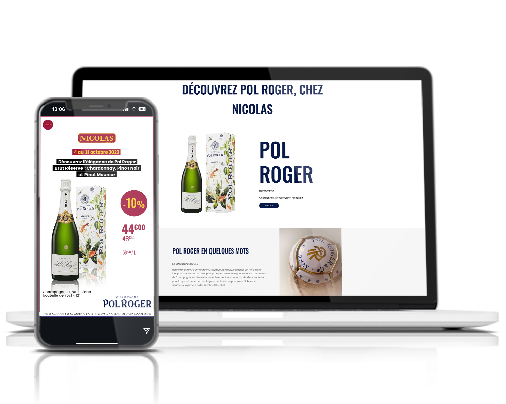 Landing page & SMA opé Nicolas x Pol Roger